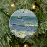 Van Gogh Seascape at Saintes Maries de la Mer Ceramic Tree Decoration<br><div class="desc">Seascape at Saintes Maries de la Mer by Vincent van Gogh is a vintage fine art post impressionism nautical painting featuring sailboats on the ocean with gentle waves. About the artist: Vincent Willem van Gogh was a Post-Impressionist painter whose work was most noteable for its rough beauty, emotional honesty, and...</div>