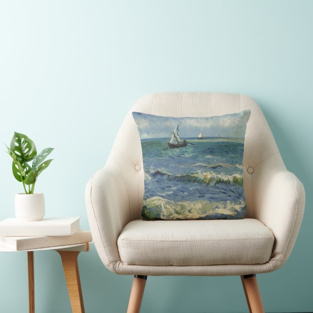 Van Gogh Seascape at Saintes Maries de la Mer Cushion (Chair)