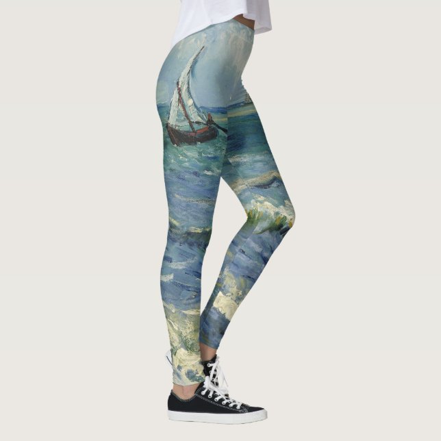 Van Gogh Seascape at Saintes Maries de la Mer Leggings (Right)