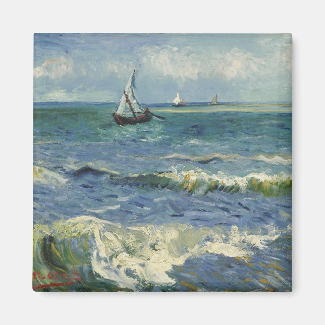Van Gogh Seascape at Saintes Maries de la Mer Magnet (Front)