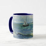 Van Gogh Seascape at Saintes Maries de la Mer Mug<br><div class="desc">Seascape at Saintes Maries de la Mer by Vincent van Gogh is a vintage fine art post impressionism nautical painting featuring sailboats on the ocean with gentle waves. About the artist: Vincent Willem van Gogh was a Post-Impressionist painter whose work was most noteable for its rough beauty, emotional honesty, and...</div>