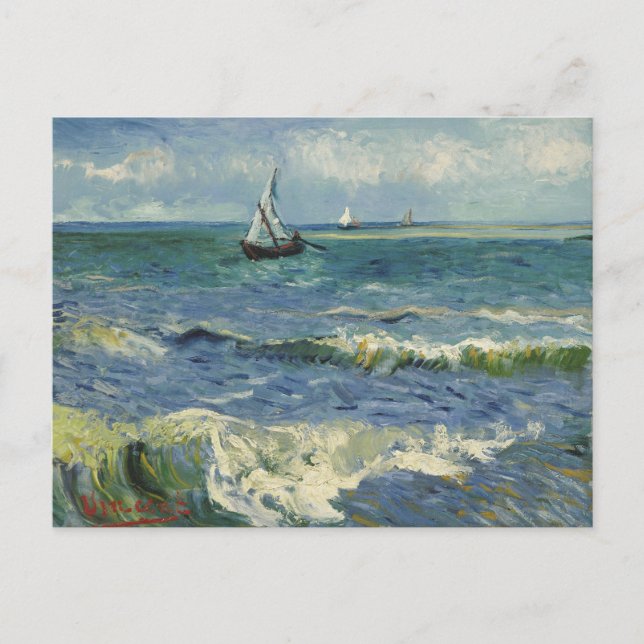 Van Gogh Seascape at Saintes Maries de la Mer Postcard (Front)