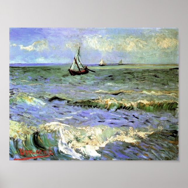 Van Gogh - Seascape at Saintes-Maries Poster (Front)