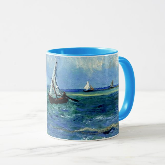 Van Gogh - Seascape, famous painting, Mug (Front Right)