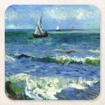 Van Gogh - Seascape Square Paper Coaster<br><div class="desc">Vincent van Gogh's famous painting,  Seascape near Les Saintes-Maries de la Mer.</div>