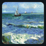 Van Gogh - Seascape Square Sticker<br><div class="desc">Vincent van Gogh's famous painting,  Seascape</div>