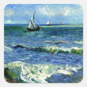 Van Gogh - Seascape Square Sticker