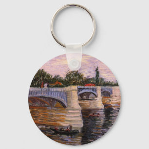 Van Gogh Seine River with Pont del Grande Jette Key Ring