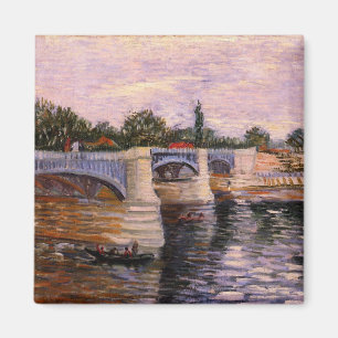 Van Gogh Seine River with Pont del Grande Jette Magnet