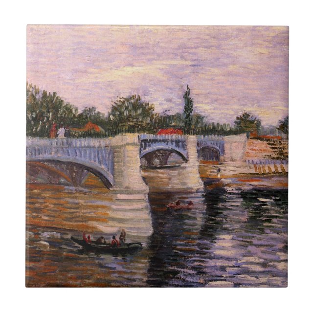 Van Gogh Seine River with Pont del Grande Jette Tile (Front)