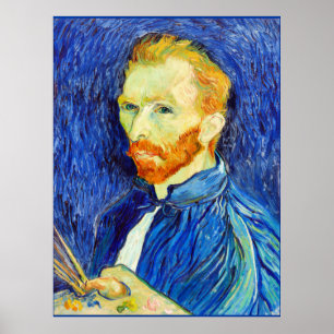 Van Gogh - Self-Portrait, 1889 (brushes and easel) Poster