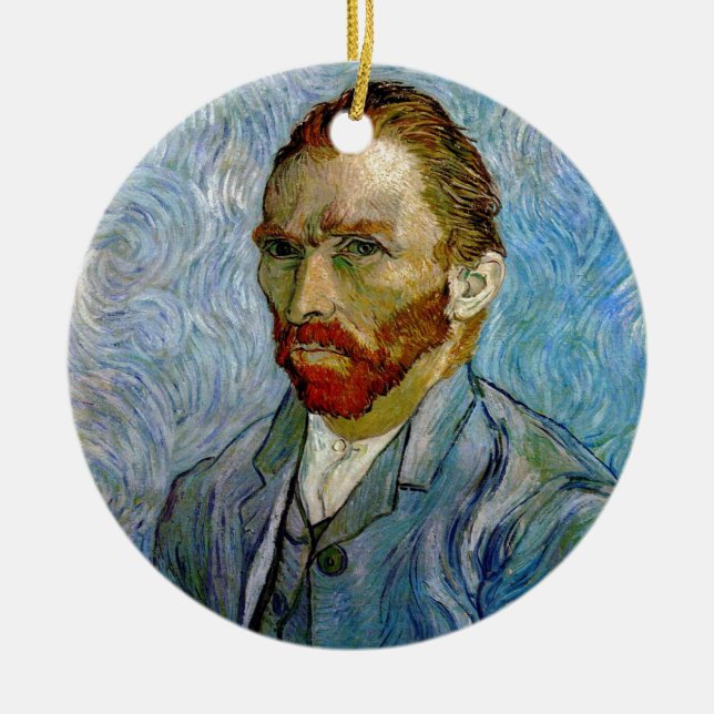 Van Gogh Self Portrait Ceramic Tree Decoration (Front)