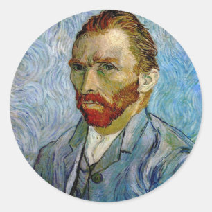 Van Gogh Self Portrait Classic Round Sticker