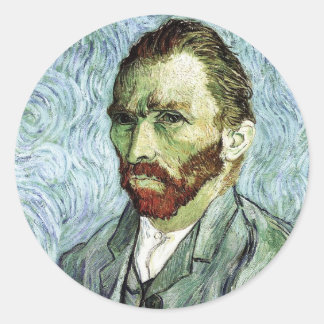 Van Gogh Self-Portrait Classic Round Sticker