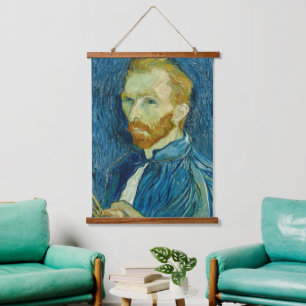 Van Gogh Self Portrait Famous Old Art Wood Wall Hanging Tapestry