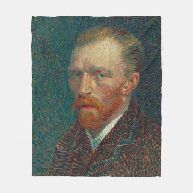 Van Gogh Self Portrait Fleece Blanket (Front)