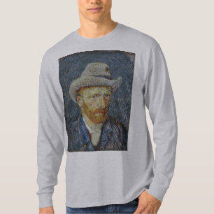 Van Gogh Self Portrait Grey Felt Hat Painting Art T-Shirt