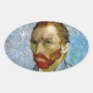 Van Gogh Self Portrait Oval Sticker
