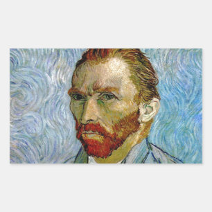 Van Gogh Self Portrait Rectangular Sticker