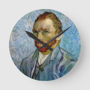 Van Gogh Self Portrait Round Clock