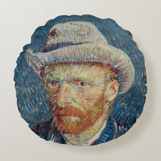 Van Gogh Self Portrait Round Cushion (Front)