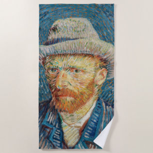 Van Gogh - Self Portrait with a Grey Felt Hat Beach Towel