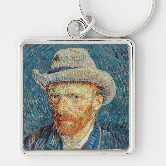 Van Gogh - Self Portrait with a Grey Felt Hat Key Ring (Front)