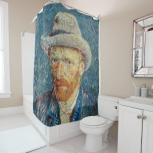 Van Gogh - Self Portrait with a Grey Felt Hat Shower Curtain