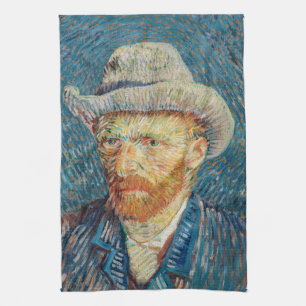 Van Gogh - Self Portrait with a Grey Felt Hat Tea Towel