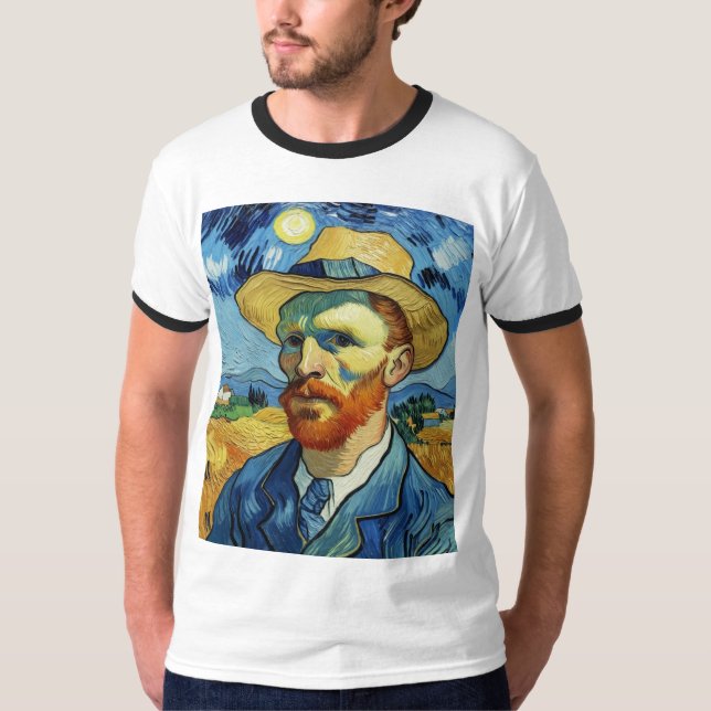 Van Gogh "Self-Portrait with a Straw Hat" T-shirt (Front)