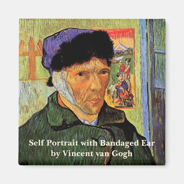 Van Gogh; Self Portrait with Bandaged Ear Magnet (Front)