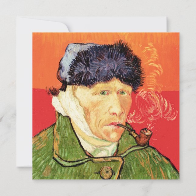 Van Gogh - Self Portrait with Bandaged Ear & Pipe Invitation (Front)