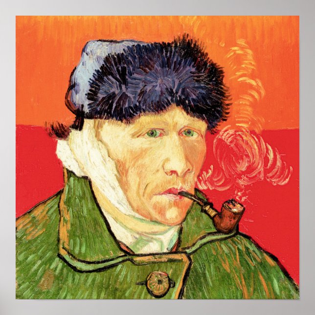Van Gogh - Self Portrait with Bandaged Ear & Pipe Poster (Front)