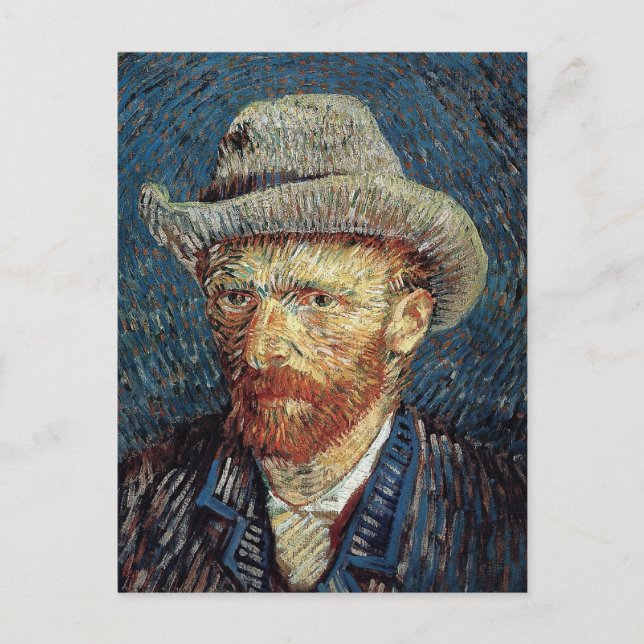 Van Gogh Self-Portrait with Grey Felt Hat Postcard (Front)