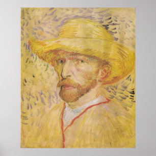 van Gogh - Self Portrait with Straw Hat (1887) Poster