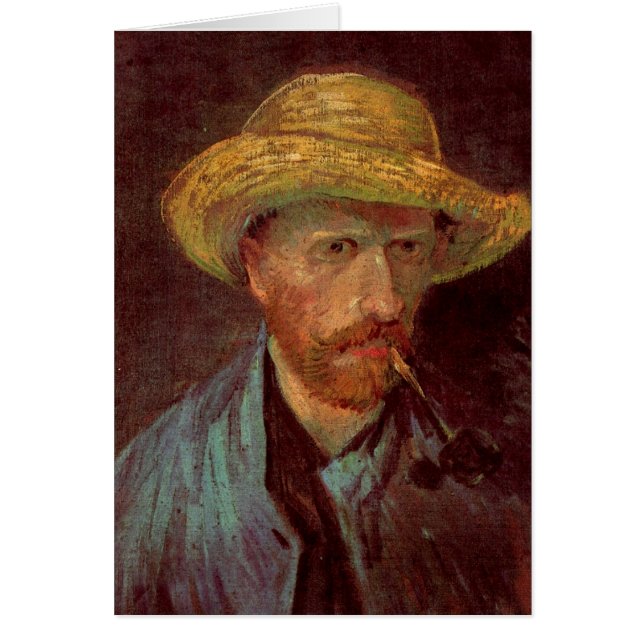 Van Gogh Self Portrait with Straw Hat and Pipe (Front)