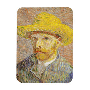 Van Gogh Self Portrait with Straw Hat Magnet