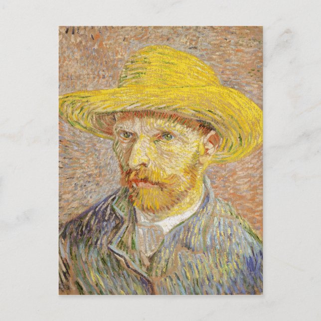 Van Gogh Self Portrait with Straw Hat Postcard (Front)