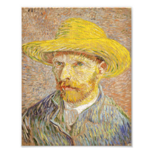 Van Gogh Self Portrait with Straw Hat Print