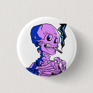 Van Gogh, Skeleton with a burning cigarette 3 Cm Round Badge