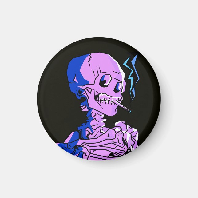 Van Gogh, Skeleton with a burning cigarette Magnet (Front)