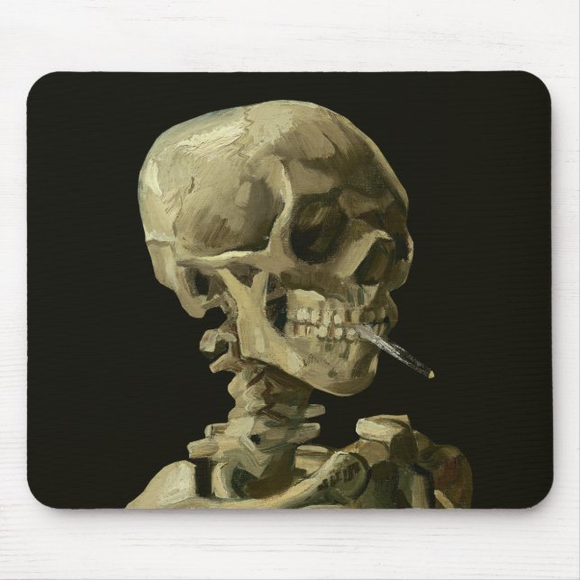 Van Gogh, Skeleton with a burning cigarette Mouse Mat (Front)