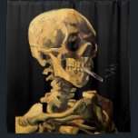 Van Gogh - Skull With Burning Cigarette Shower Curtain<br><div class="desc">Vincent Van Gogh's Skull With Burning Cigarette. This oil on canvas from 1885 was painted while Van Gogh was a student at the Academie Royale des Beaux-Arts in Antwerp, Belgium and demonstrates his extraordinary skill with light and shadow and the human figure. Great gift for anti-smokers or for someone who...</div>