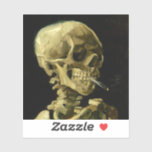 Van Gogh Smoking Skeleton<br><div class="desc">Sticker featuring Vincent van Gogh’s oil painting Skull of a Skeleton with Burning Cigarette (1885-86). A great gift for fans of Post-Impressionism and Dutch art!</div>