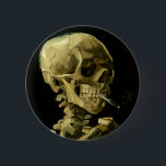 Van Gogh Smoking Skeleton 6 Cm Round Badge<br><div class="desc">Button featuring Vincent van Gogh’s oil painting Skull of a Skeleton with Burning Cigarette (1885-86). A great gift for fans of Post-Impressionism and Dutch art!</div>