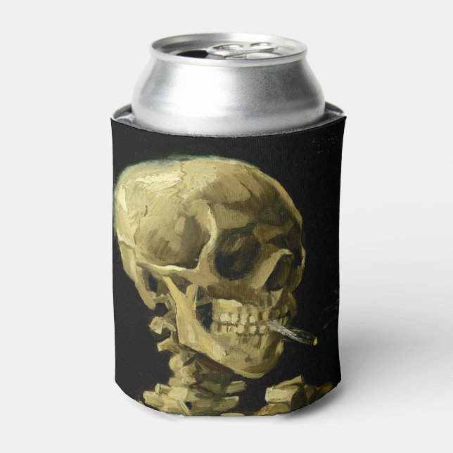 Van Gogh Smoking Skeleton Can Cooler (Can Front)