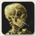 Van Gogh Smoking Skeleton Coaster<br><div class="desc">Coasters featuring Vincent van Gogh’s oil painting Skull of a Skeleton with Burning Cigarette (1885-86). A great gift for fans of Post-Impressionism and Dutch art!</div>