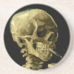 Van Gogh Smoking Skeleton Coaster<br><div class="desc">Sandstone Coaster featuring Vincent van Gogh’s oil painting Skull of a Skeleton with Burning Cigarette (1885-86). A great gift for fans of Post-Impressionism and Dutch art!</div>