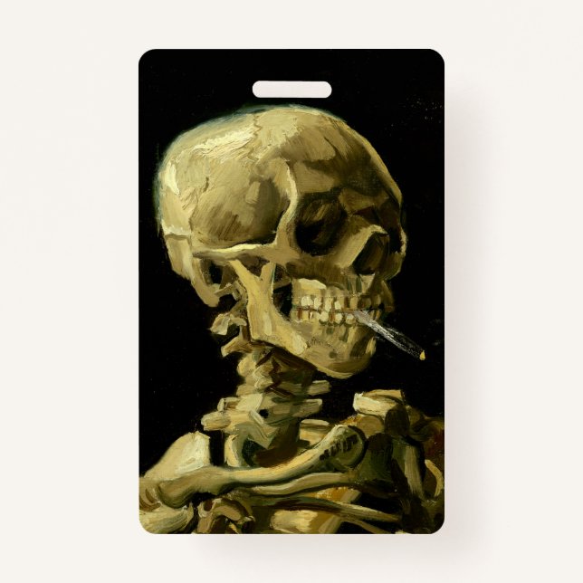 Van Gogh Smoking Skeleton ID Badge (Front)