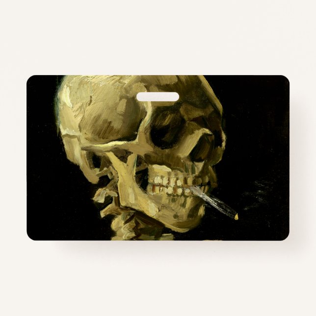 Van Gogh Smoking Skeleton ID Badge (Front)